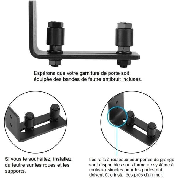 Adjustable Carbon Steel Floor Guide for Sliding Door, Compatible with Wall Mounting, Double Roller (2-Pack)