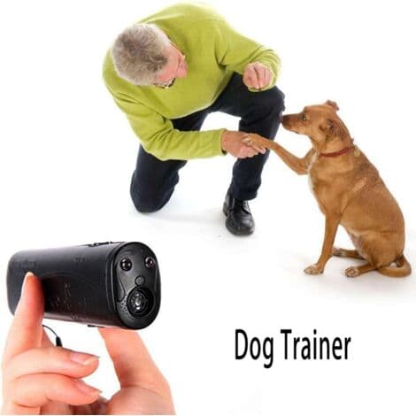 Ultrasonic LED Dog Repeller - 3-in-1 Anti-Bark Device - Training Control - Portable and Easy to Use