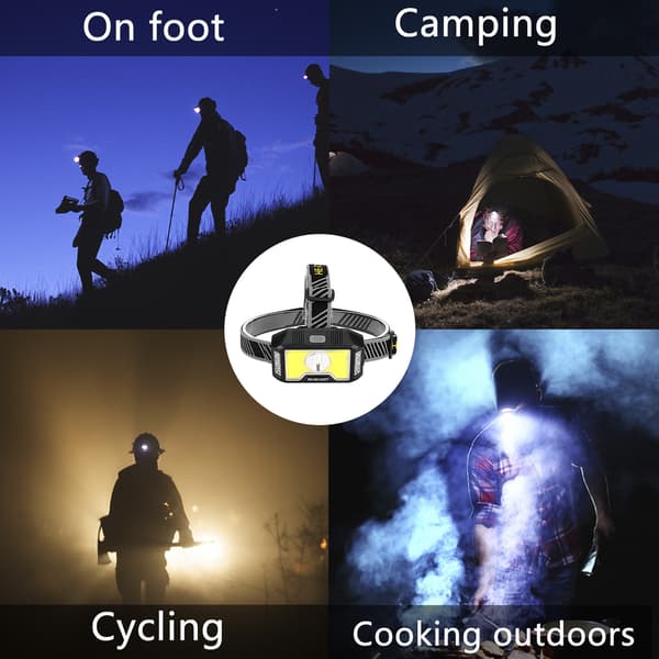 1 pc. COB strong light headlamp USB rechargeable outdoor