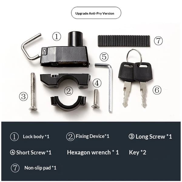 Motorcycle Helmet Lock - Anti-theft, Tamper-proof Security Lock for Motorcycle
