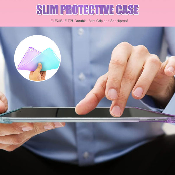 iPad 9.7 5th & 6th Generation Case, Scratch-Proof TPU Bumper, Anti-Slip Lightweight Cover for Apple iPad 9.7 5th & 6th Gen 2017 2018