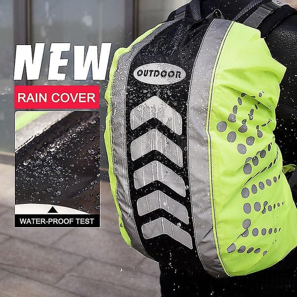 Backpack with rain cover, waterproof, high visibility, for camping and hiking