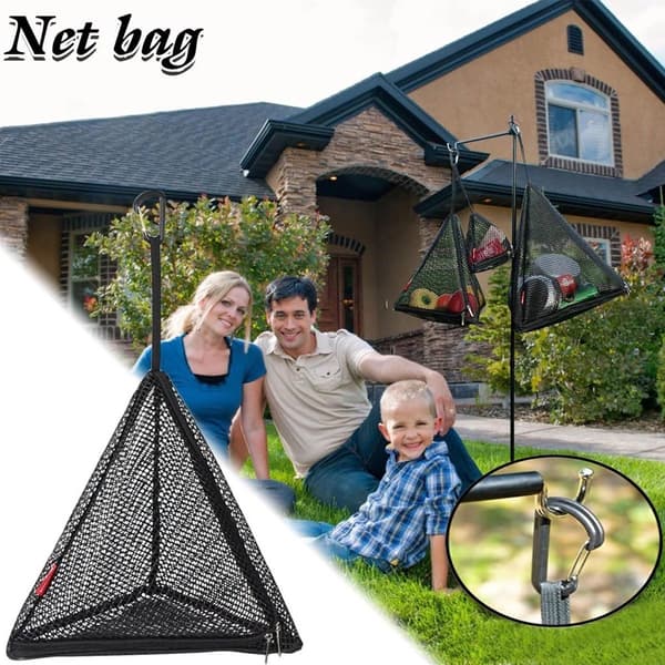 Foldable Triangular Drying Net - Storage Net for Picnic and Outdoor Camping - Waterproof PVC Storage Net - Size S