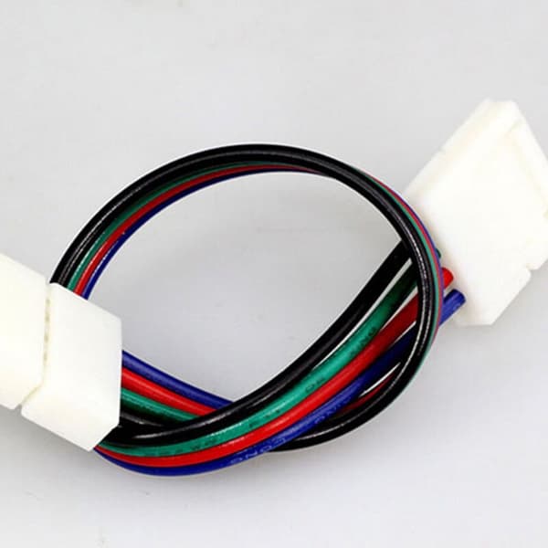 RGB 5050 LED Strip-stik, hurtigforbindelse ingen loddekabel dobbeltkabel til farvelys