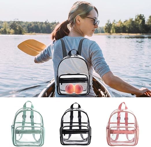Green Waterproof Transparent School Backpack with Large Capacity