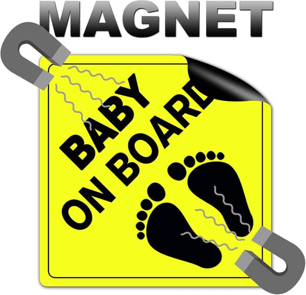 10 x 10 cm Baby on Board magnetisk babyskylt