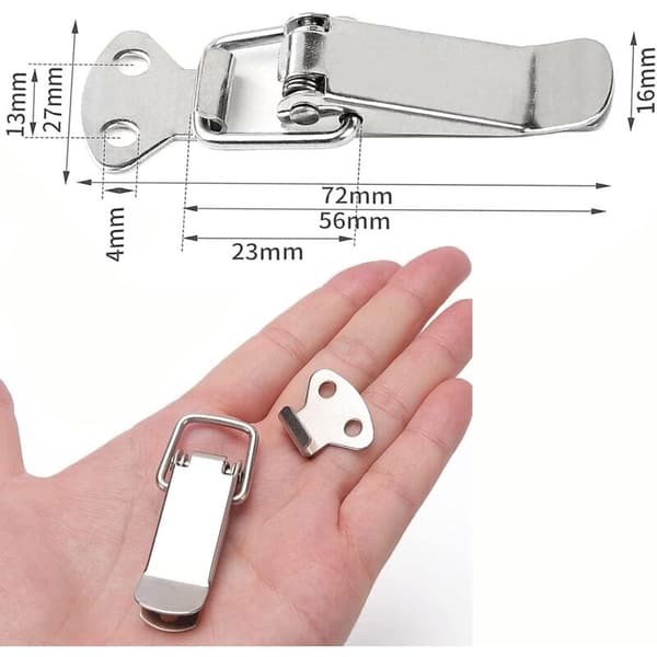 Stainless Steel Toggle Latch with Screws, 56mm Lever Latch, Spring Latch, Clip, Box, Toolbox