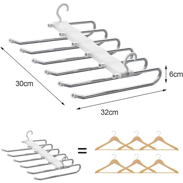 6-in-1 Trouser Hanger, Space-Saving Trouser Hanger, Trouser Hanger, A