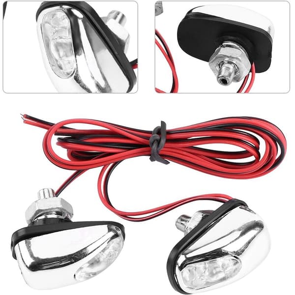 Par bil LED-lys vindusviskerbladhode frontrute vannspraydyse vaskelampe 12V