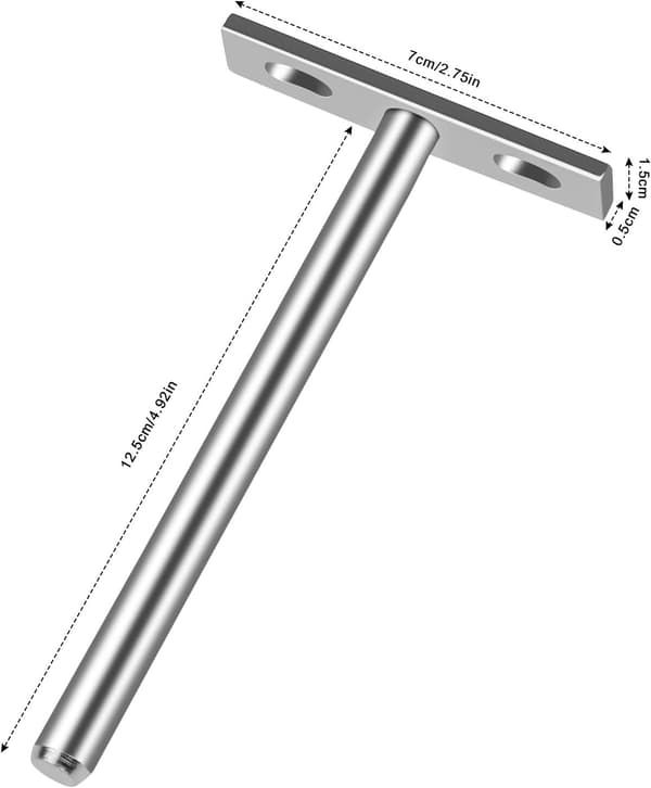 124 mm Floating Shelf Brackets Shelf Bracket, Invisible Floating Shelf Bracket, Brackets Floating Shelf Bracket Wooden Shelf Bracket (White, 2 pcs)
