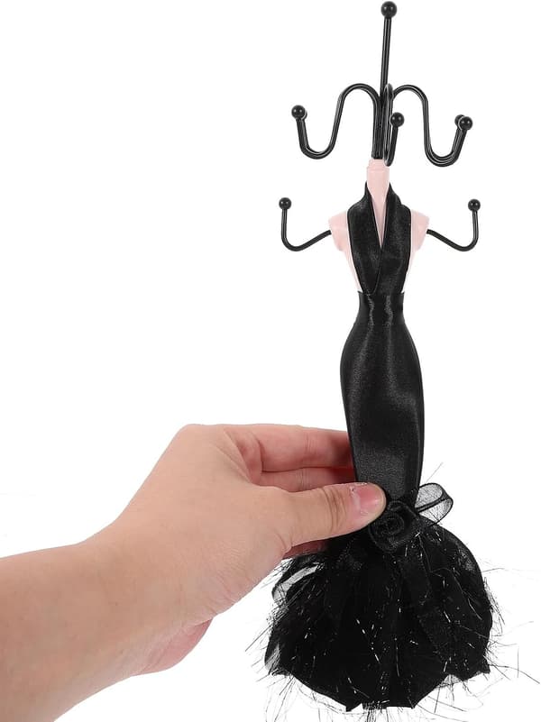Smykkedisplaystativ Organizer til Halskæder Øreringe Armbånd Ringe Sort Holder Rack