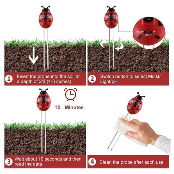 Maaperämittari 3-in-1 - Kosteus, Valo ja pH