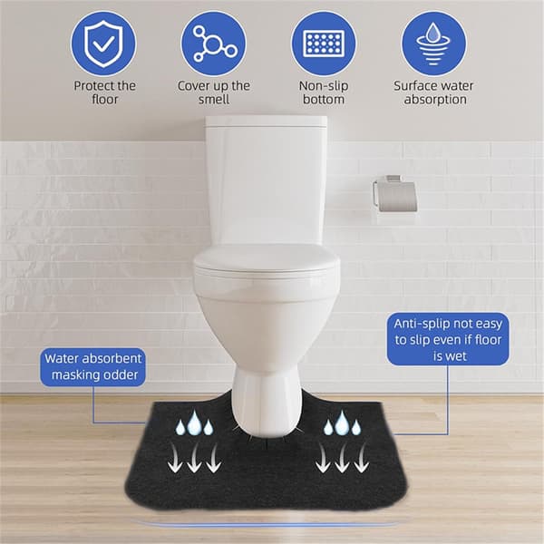 Upgraded Round Potty Training Mats for Boys, Toilet Training Mats (6-Pack, Black)