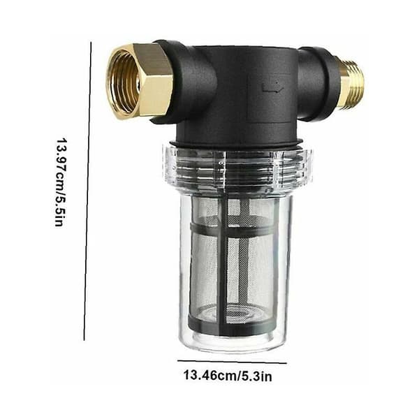 Sedimentfilter til haveslange, højtryksrenser slangefilter med 2 x 100 mesh