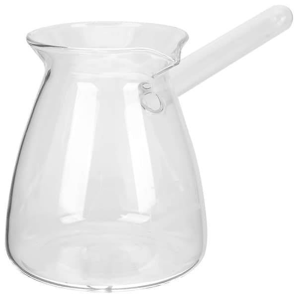 1 pc Transparent Turkish Coffee Side Handle Saucepan Thickened Glass Cookware