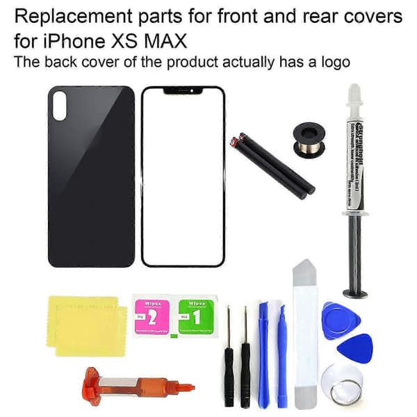 Frontglas Bagside Erstatningsreparationsværktøjssæt Telefontilbehør til iPhone XS MAX
