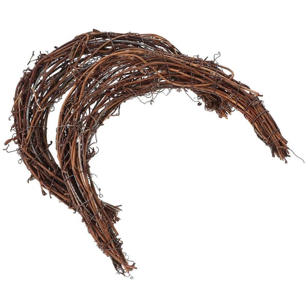 2 stk Måneform DIY Rattan Krans Håndlavede DIY Rattan Ringe Vinranke Krans til DIY Håndværk