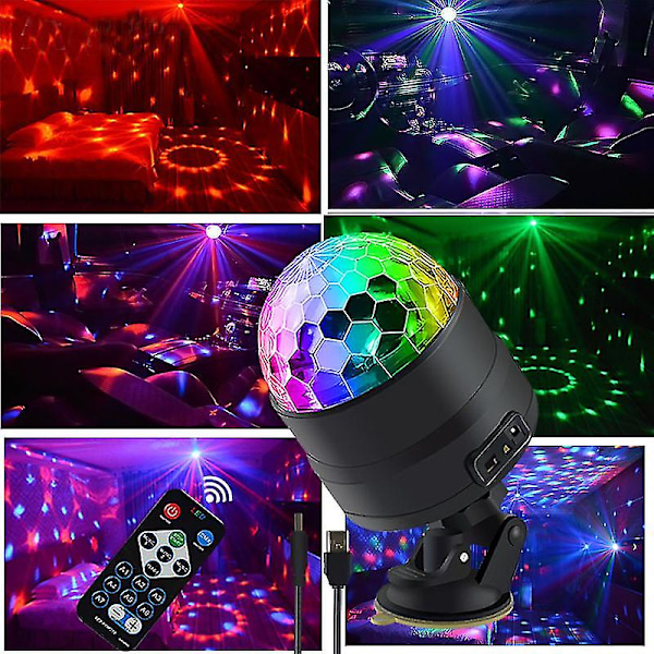 Oppgrader fullfarge discokule lys DJ lysshow lys LED mini festlys Dekorlys gavelampe magisk lys lydaktivert auto