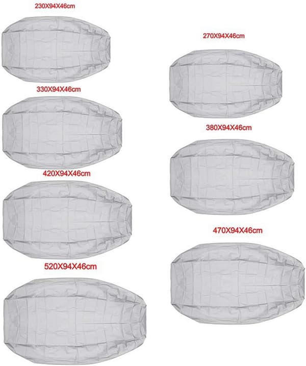2 sølv bådovertræk 270*94*46cm (210D)
