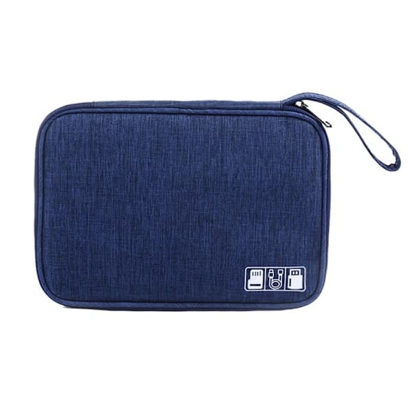 Travel Cable Bag Organizer Charger Compatible with Storage Electronics USB Case Dark Blue