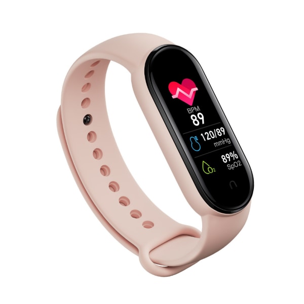 Smart armband: samtalsvarning, puls, blodtrycksövervakning-Rosa