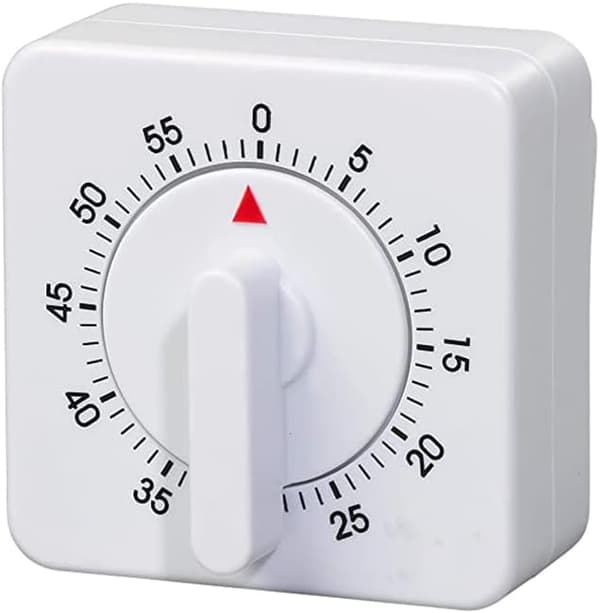 Mekanisk kökstimer, 60 minuters mekanisk timer för kök (1 st, vit)