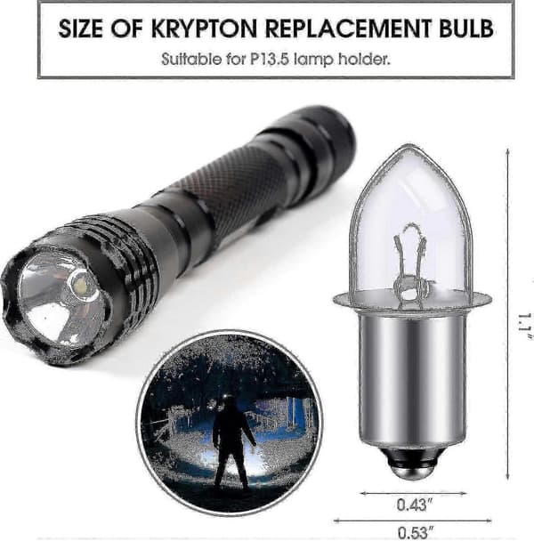 Krypton-vaihtolamppu bajonettikannalla 3D/4D-taskulamppuihin, 6-volttinen 0.75A, 3 kpl [DB] 3 3