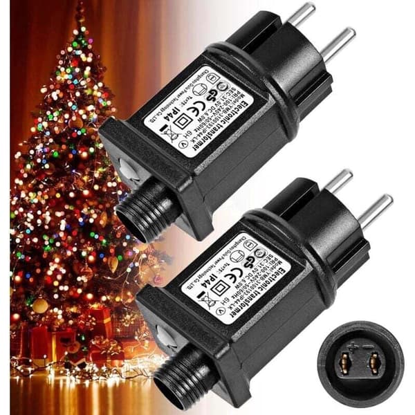 2-delt 31V 6W LED-transformator med 8 tilstande, timerfunktion, IP44 lavspændingsdriver til julebelysning