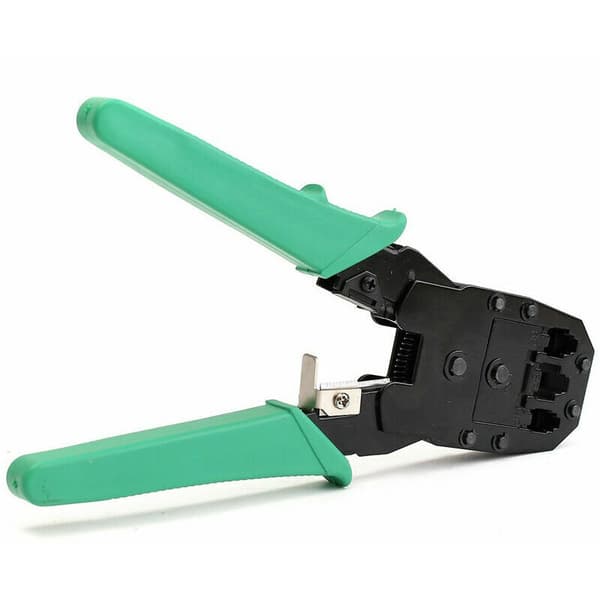 Netværkskabeltang, crimptang, RJ45-sæt, med batteri