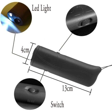 Ultrasonic LED Dog Repeller - 3-in-1 Anti-Bark Device - Training Control - Portable and Easy to Use