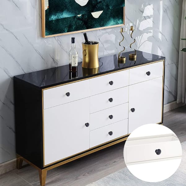 Sæt med 12 Runde Dørknapper, Moderne Sorte Skabsknapper, Dørskuffer