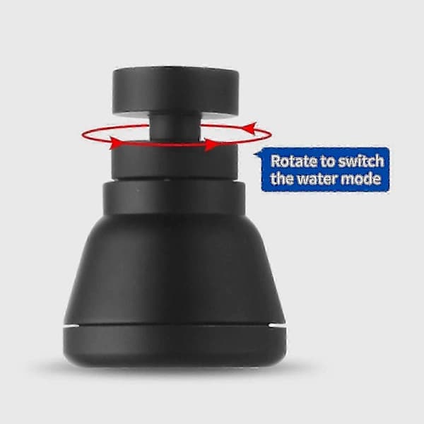 Kitchen Faucet Spray Head 360 Degree Rotating 3 Modes Water Saving Splash-proof for Kitchen Bathroom Black Short Short