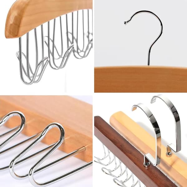 Multifunctional Non-Slip Storage Hangers, Non-Slip Multi-Hook Clothes Hanger, 360° Rotating Multi-Function Hanger with 8 Hooks - Retro Color