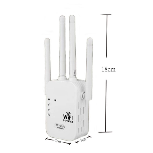 1200 Mbps Dual Band WiFi Extender | 9000 kvadratfod stjernedækning, 6x signalforstærkning gennem vægge