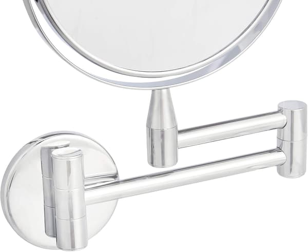 Väggmonterad spegel, 1x/5x förstoring, krom