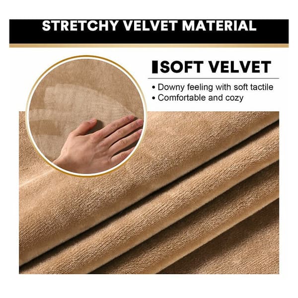 Thick Velvet Armrest Covers for Chairs and Sofas, Armchair Covers, Sofa Covers, Non-Slip Sofa Armrest Covers (Camel)