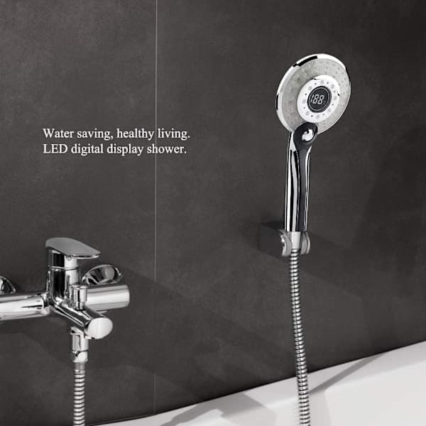 Color Changing LED Shower Head, Universal Handheld Bathtub Shower Head with Digital Temperature Display, Water Saving Shower Head 3