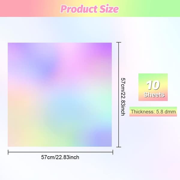 10 Sheets Clear Iridescent Cellophane Sheets Cellophane Gift Wrap Iridescent Gift Wrapping Transparent