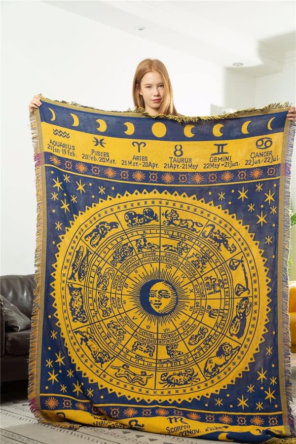 Boho vevd teppe vendbar bomull bohemsk billedvev
