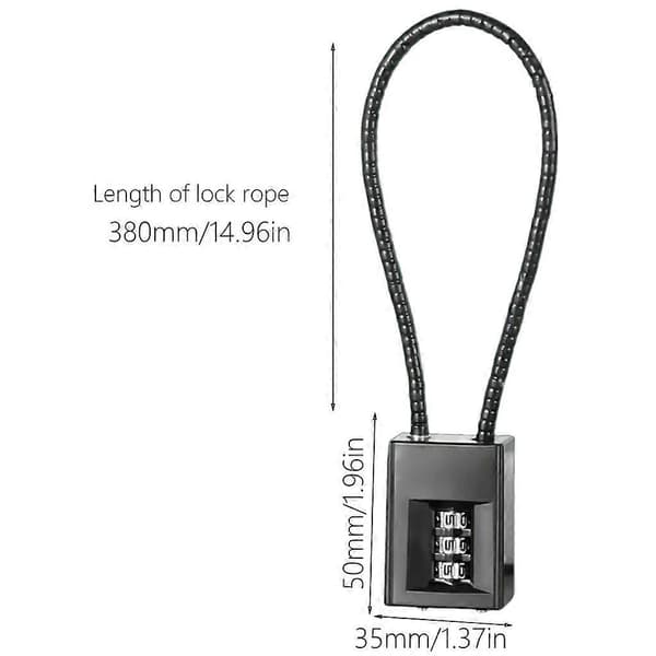 Helmet Cable Lock, Snowboard Lock, Secure Cable Lock, Small Outdoor Padlock 38cm 38cm