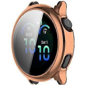 Compatible with Garmin Vivoactive 6 Watch Case Full Coverage Flexible TPU Electroplating Protection (Rose Gold)