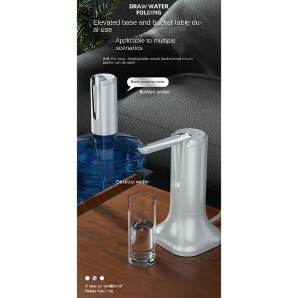 Electric Bottle Pump Gallon Automatic Dispenser Portable Foldable Desktop Pump with Base