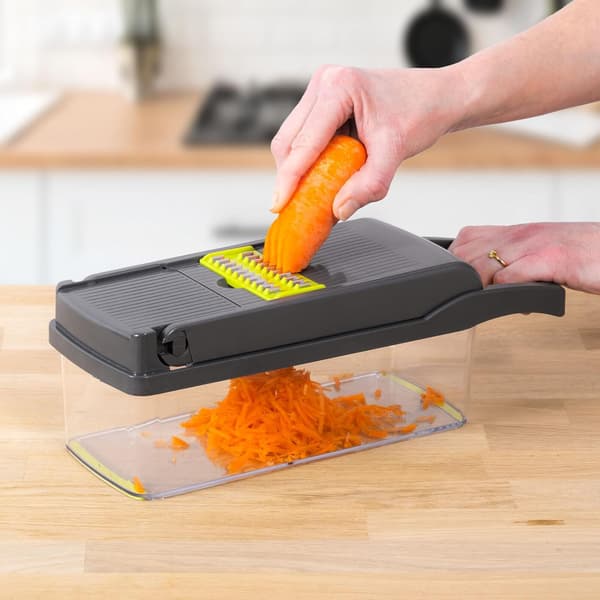 Vegetable Chopper, Multifunctional Mandoline Vegetable Slicer with Adjustable Julienne Container Kitchen Utensil for Fruit