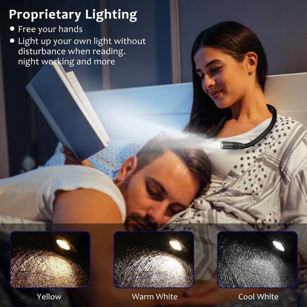 Læselampe, læselampe, lampe til læsning i sengen, boglampe