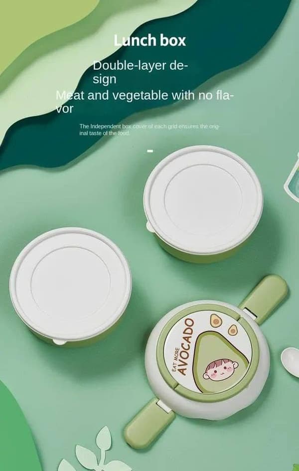 Lunch Box/Bento Box, Stackable Double Layer Design with Handle, Perfect for Office, School and Home