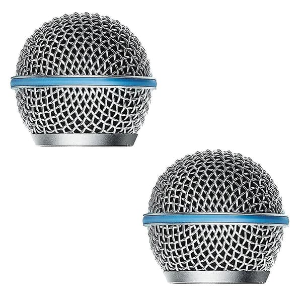 2 stk Mikrofon Grill Mic Gitter Erstatning Mic Kuglehoved Net Til Beta58a Sm58 Pgx24 Slx24