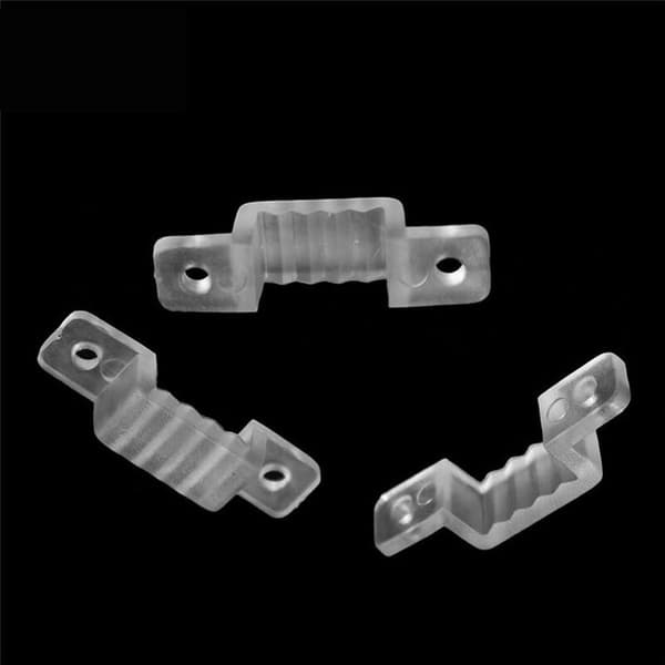 LED Strip Light Clip 5730/2835/5050 Transparent Snap Holder (Width 14mm, 100 pcs/pack)