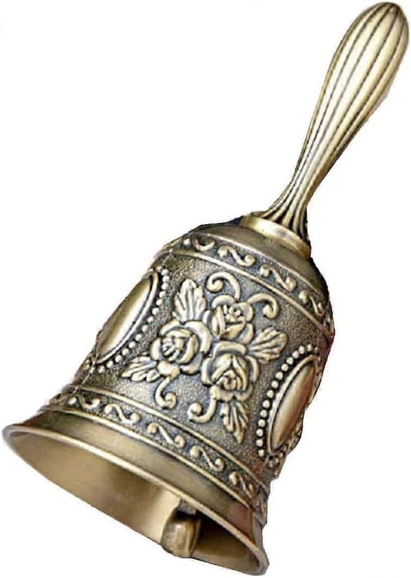 Retro Samtalsklocka Antik Handklocka Brons Middagsklocka Restaurang Serviceklocka Mässing Pinglande Bröllop Klassrum Kyrkklocka