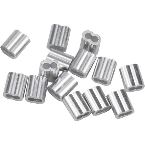 100 stk. aluminiumshylser, aluminiumshylser til wire, dobbelt aluminiumsklemme til wirer, flywire, sølv (1,5 mm / 0,0
