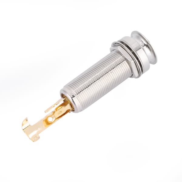 Copper Stereo Endpin Jack Socket for Electric Guitar Ukulele Pickup Silver Gold